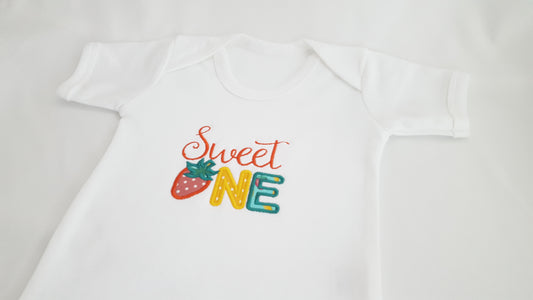 Baby Birthday 'One' Embroidered Vest | Soft Touch Cotton | Handmade