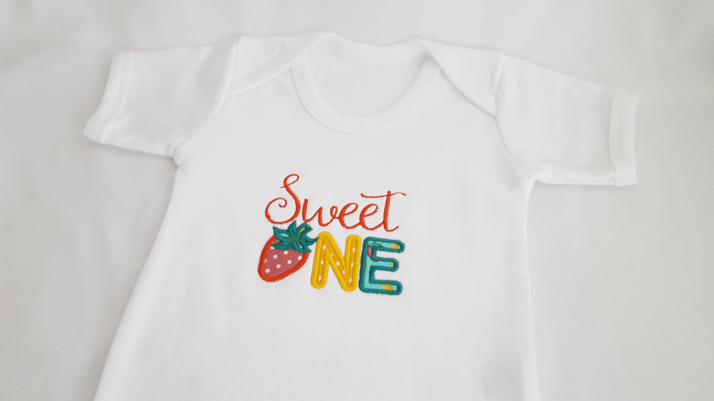 Baby Birthday 'One' Embroidered Vest | Soft Touch Cotton | Handmade