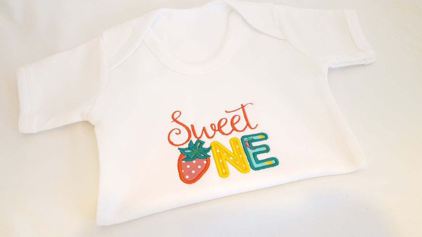Baby Birthday 'One' Embroidered Vest | Soft Touch Cotton | Handmade