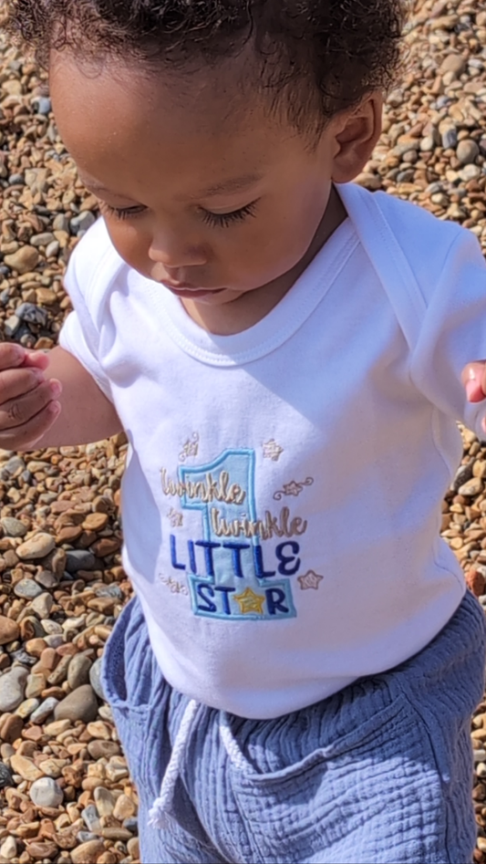 Embroidered One Baby Grow