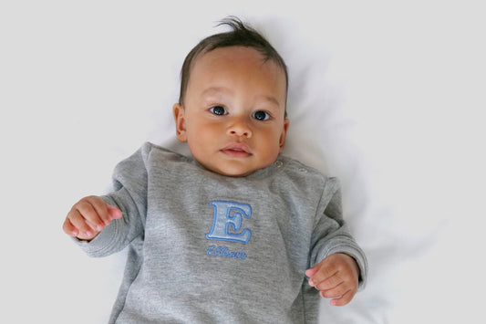 Boys Personalised Name Jumper | Baby Personalised Jumper | Grey | Black | Navy