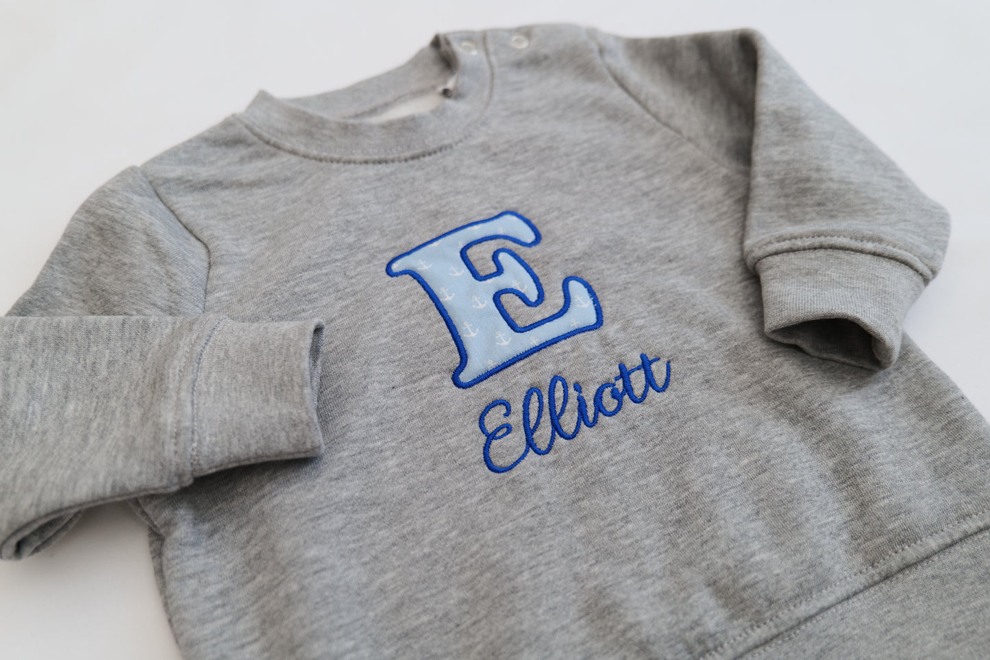 Boys Personalised Name Jumper | Baby Personalised Jumper | Grey | Black | Navy