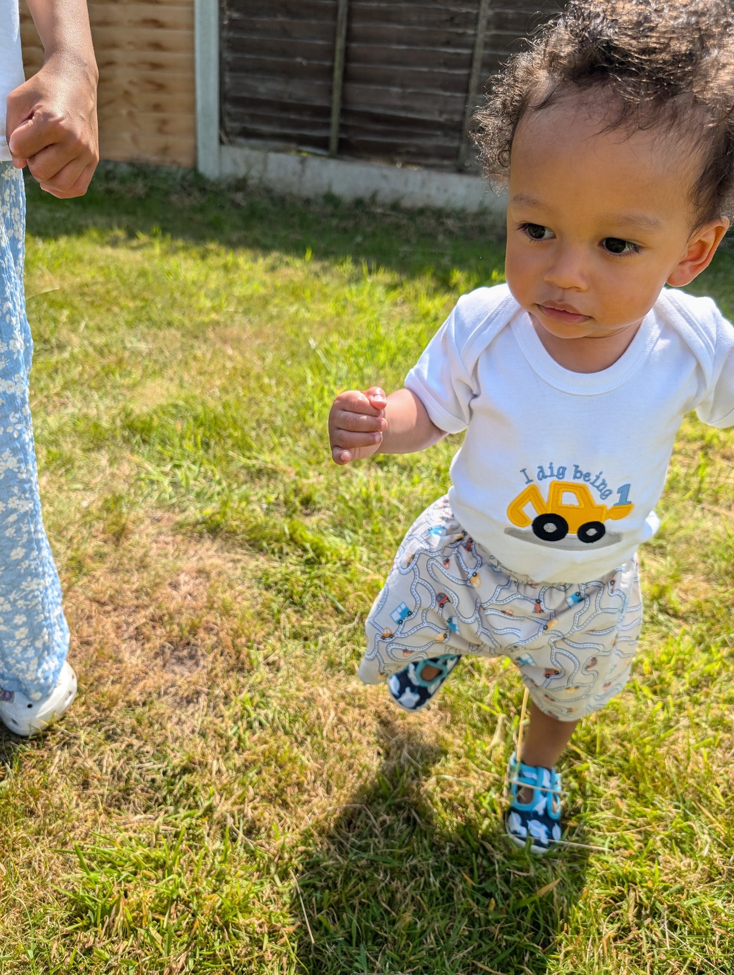 Baby Gift | Baby Digger Embroidered One Baby Grow | Digger Boy Baby Bodysuit