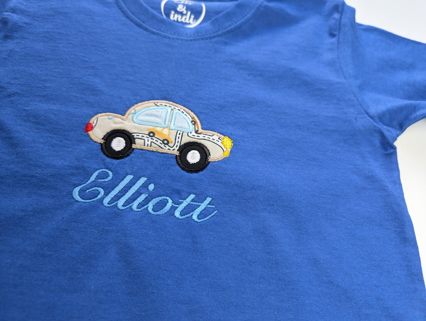 Personalised Embroidered Kids Car T-shirt
