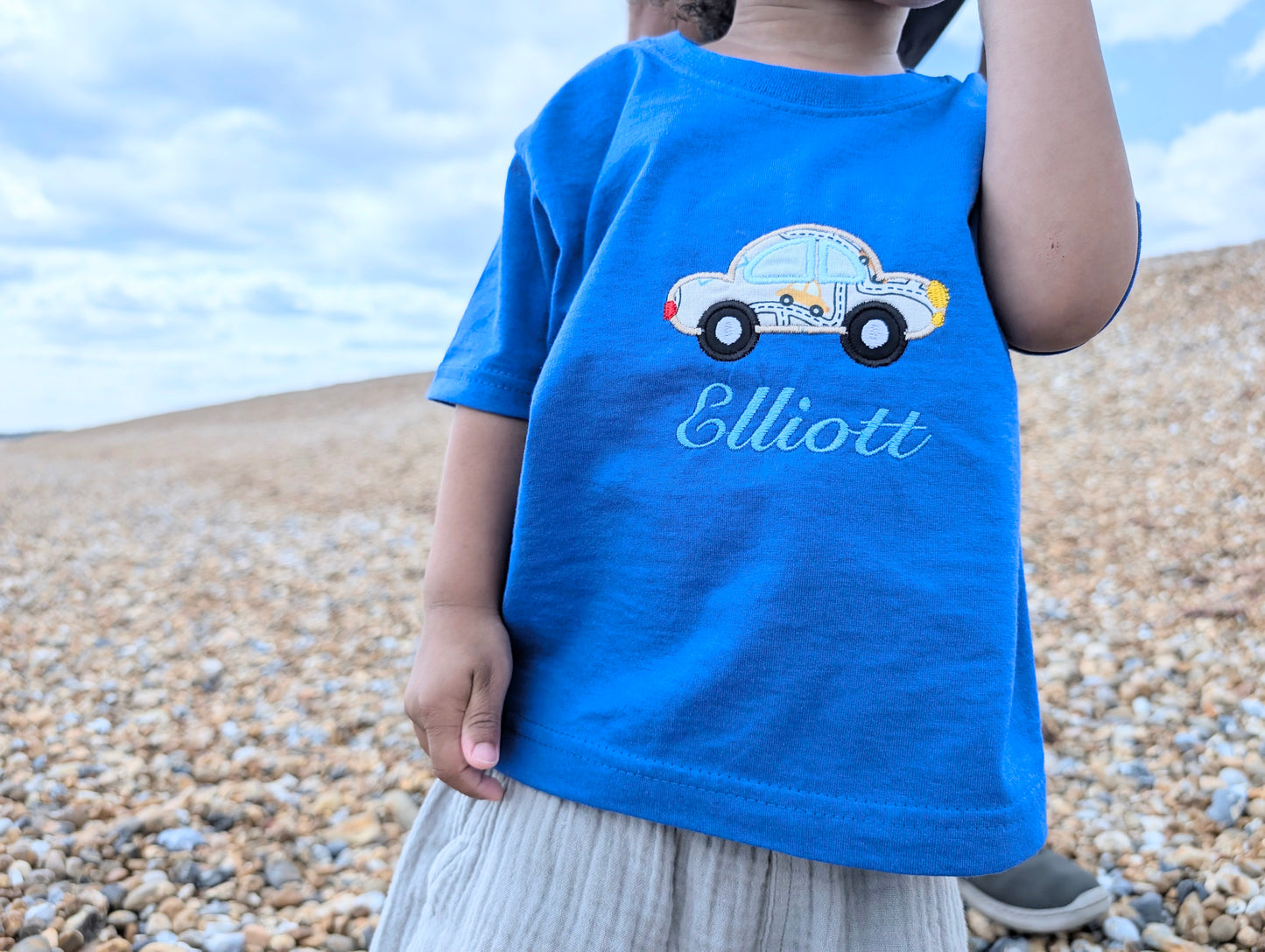 Personalised Embroidered Kids Car T-shirt