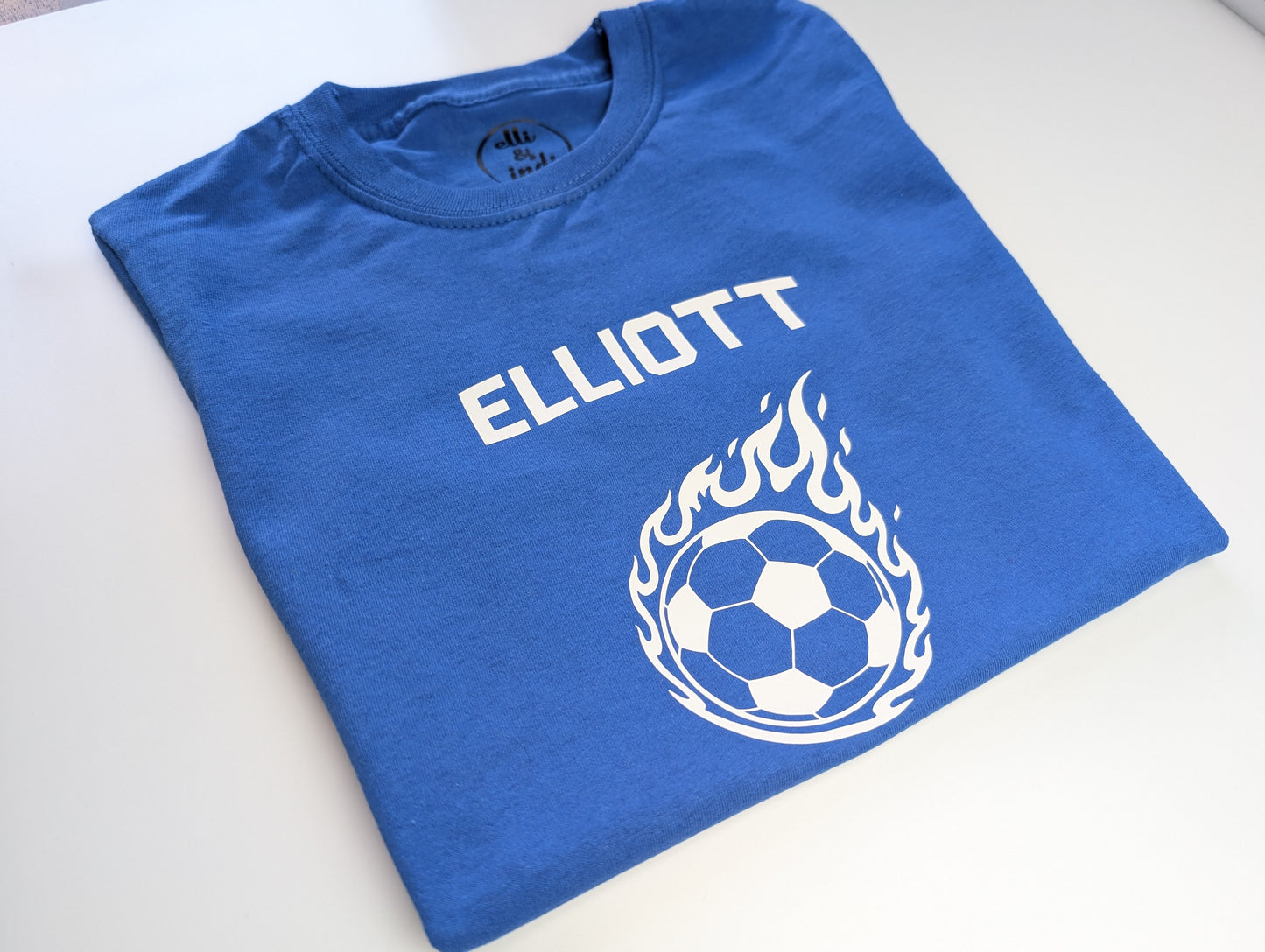 Personalised Blazing Football T-shirt