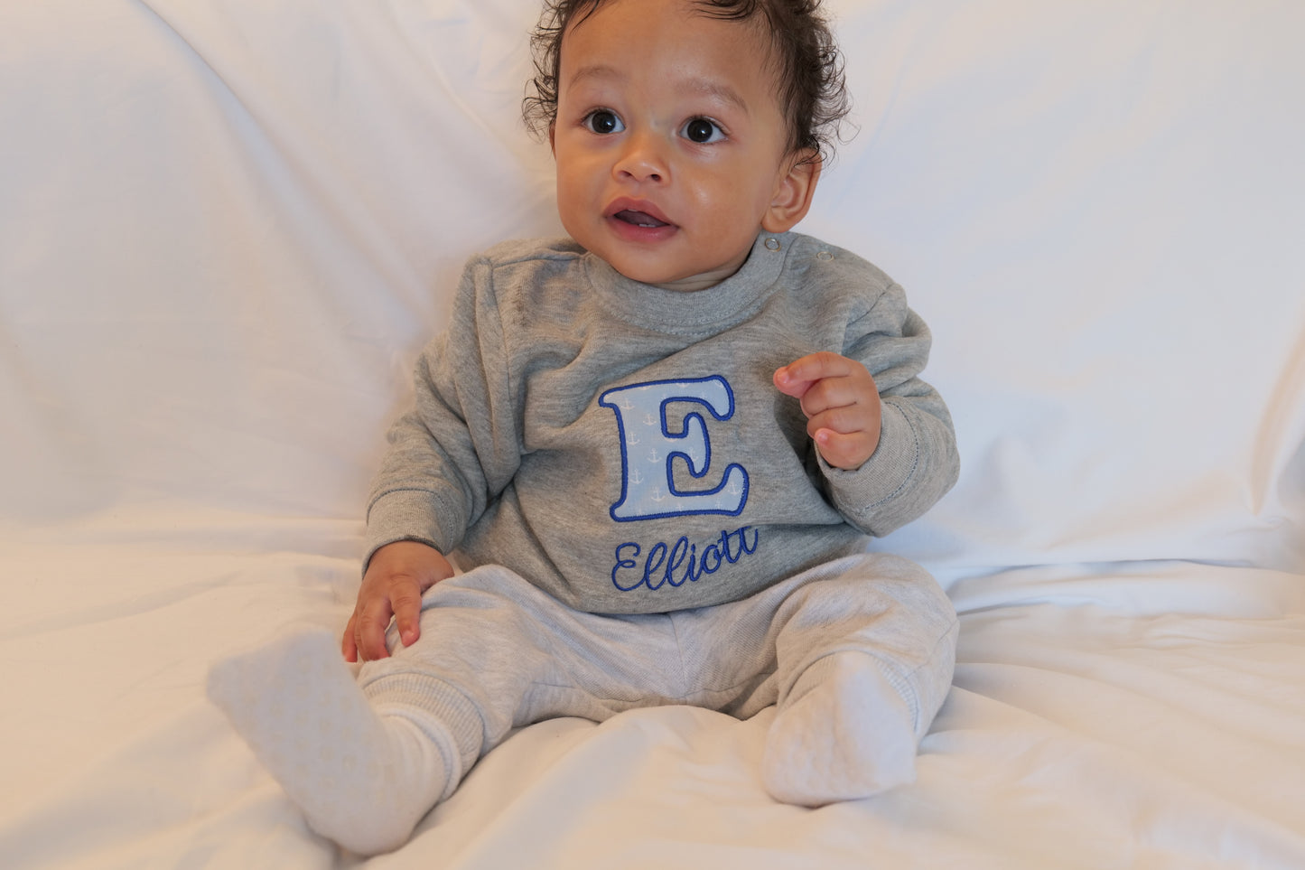 Boys Personalised Name Jumper | Baby Personalised Jumper | Grey | Black | Navy