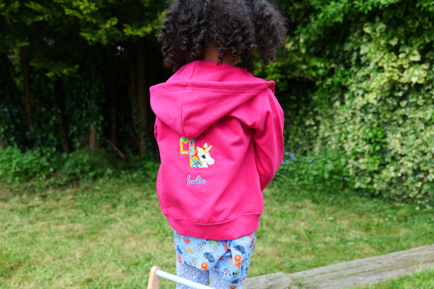 Personalised Unicorn Embroidered  Zoodie (Zip Hood)