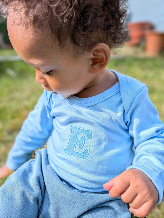 Personalised Baby Alphabet Top, Personalised Baby Grow. Personalised Baby Gift.