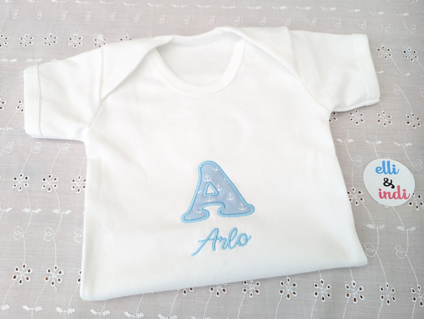 Baby Boys Personalised Embroidered Bunny Top