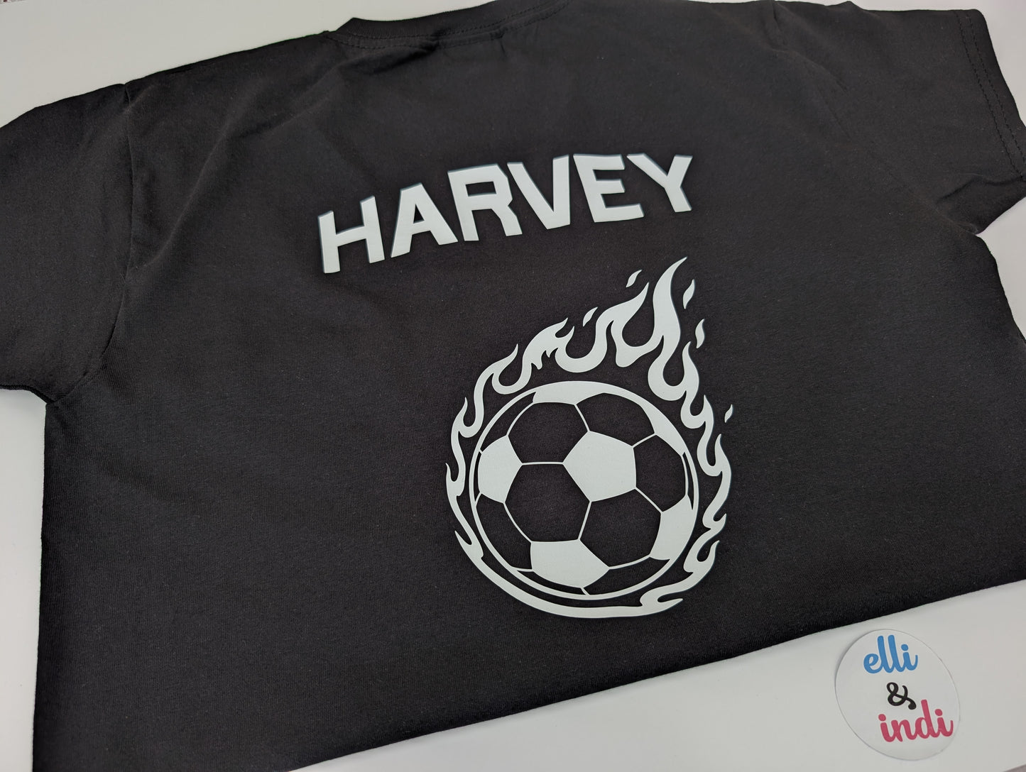 Personalised Flaming Football T-shirt