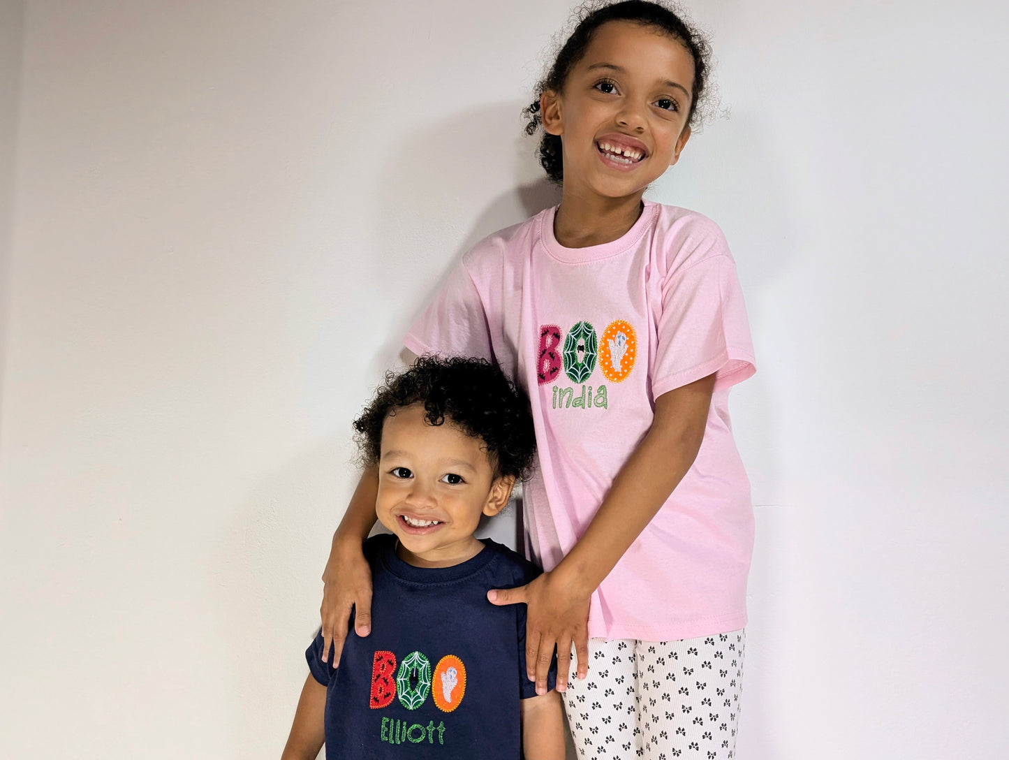 Personalised Spooky Halloween T-shirt - Boo Ghost, Bats & Spiders