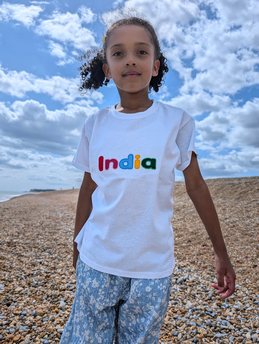 Personalised Rainbow Coloured T-shirt