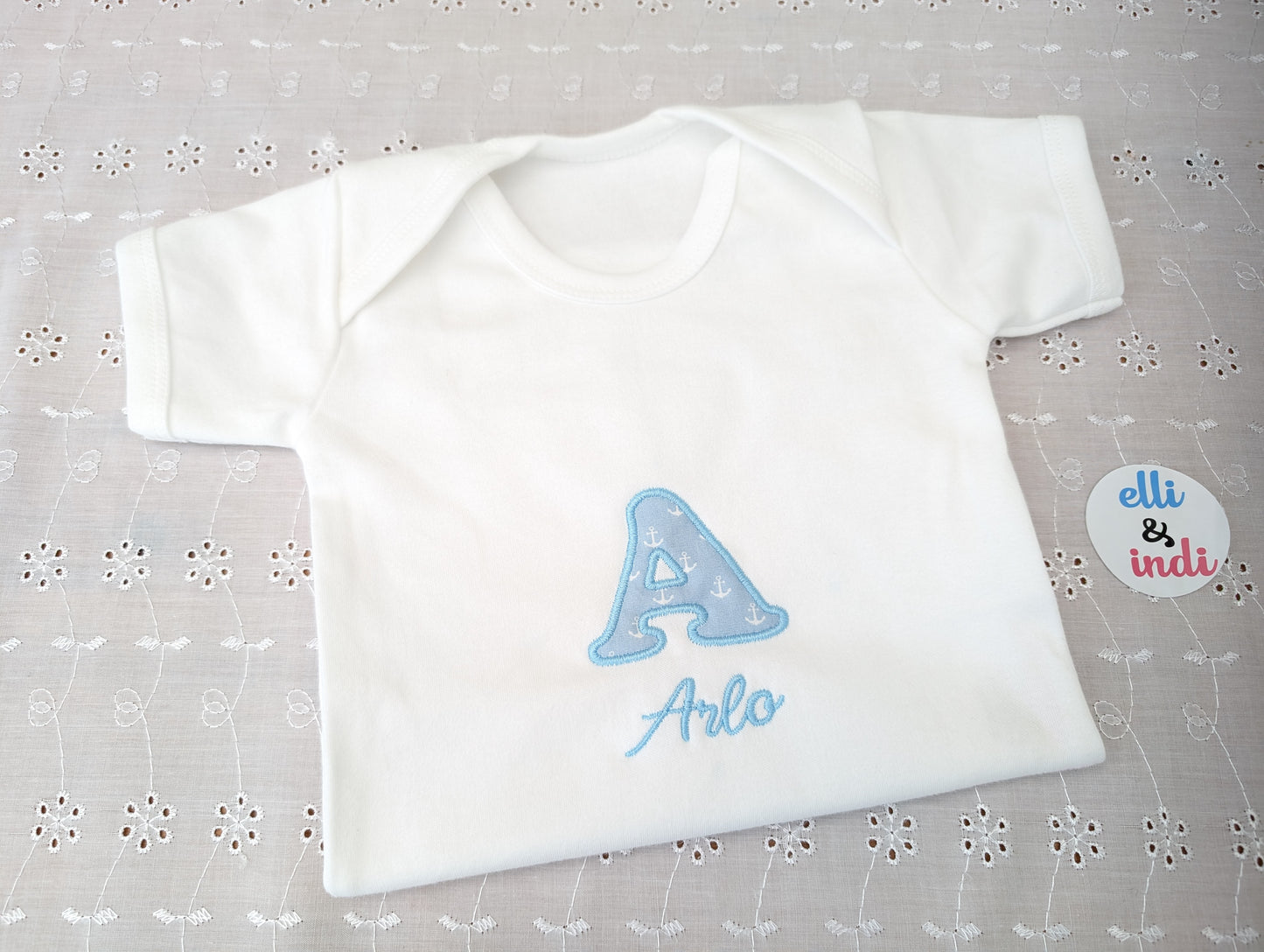 Baby Boys Personalised Embroidered Bunny Top