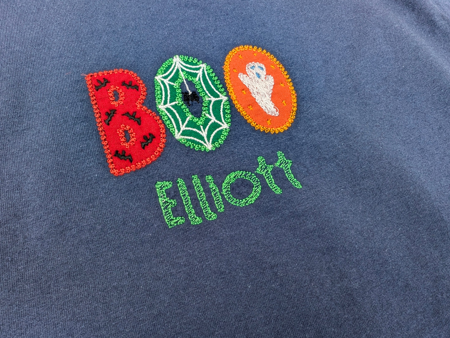 Personalised Spooky Halloween T-shirt - Boo Ghost, Bats & Spiders