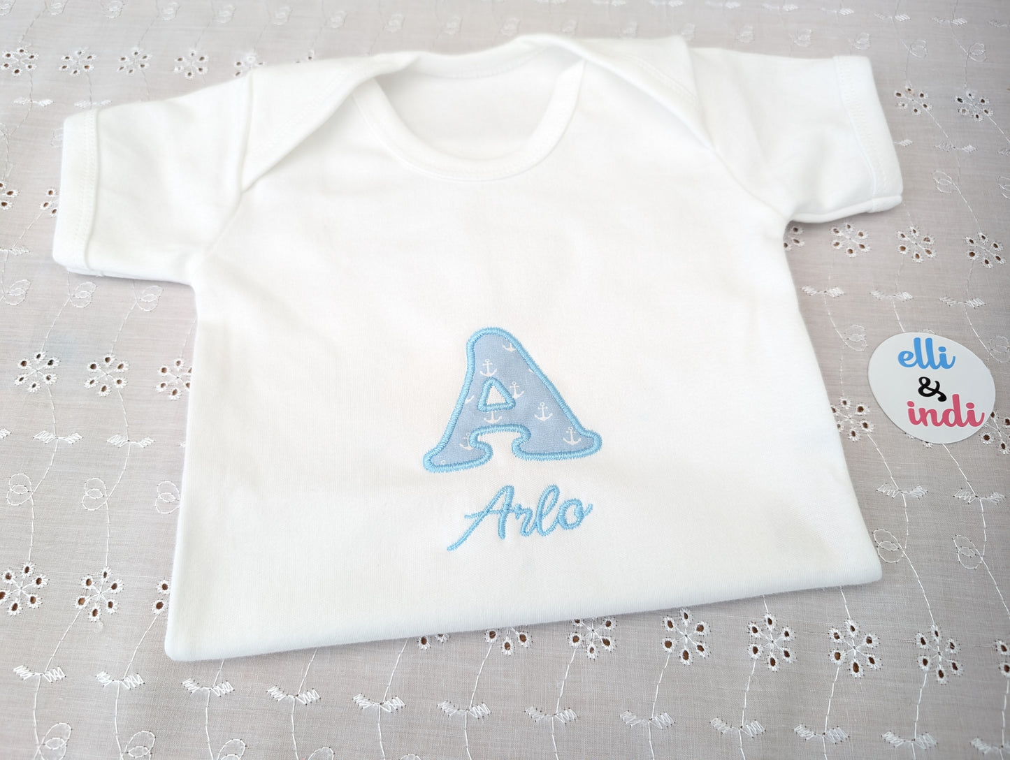 Baby Boys Personalised Embroidered Bunny Top