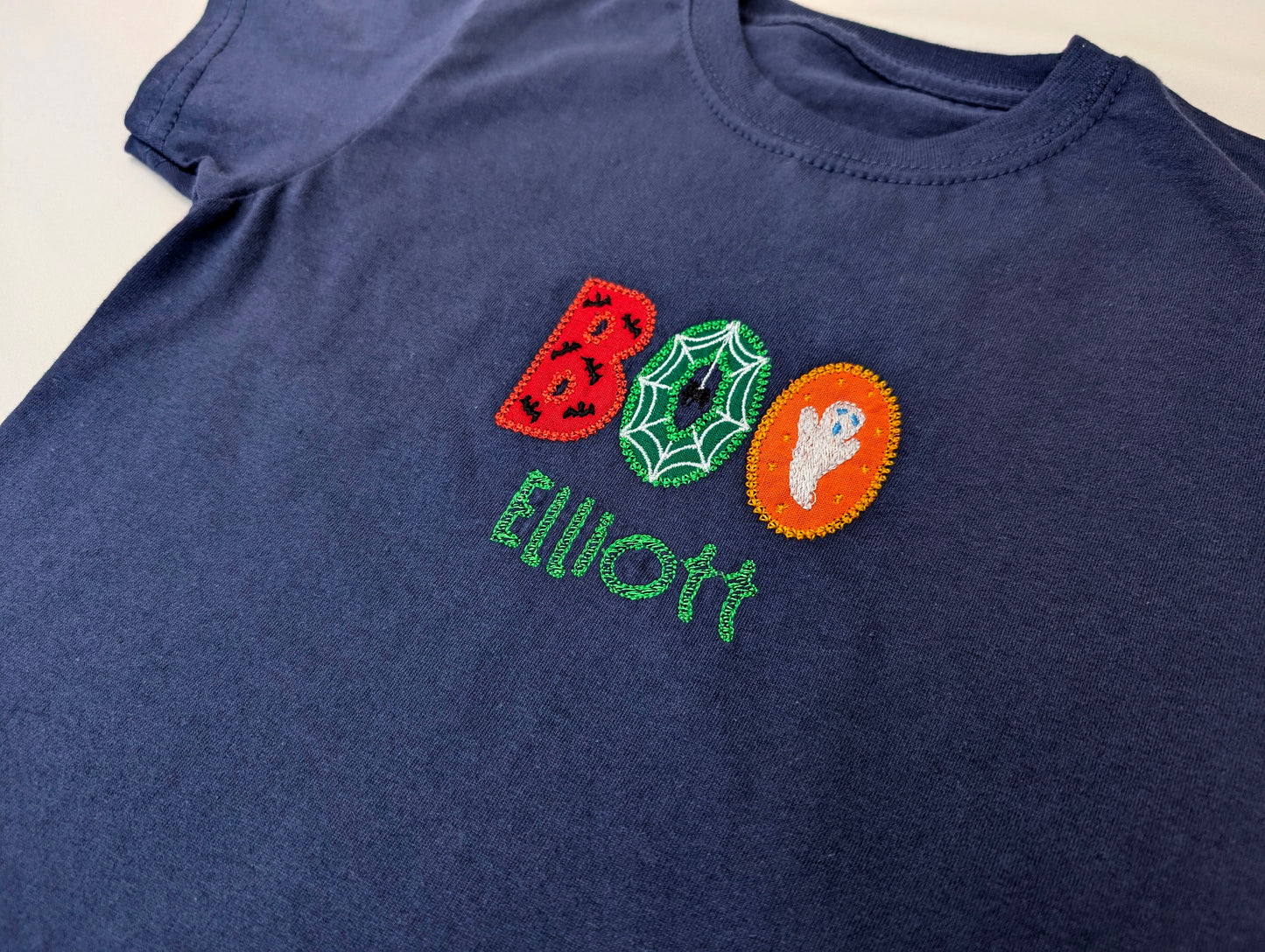 Personalised Spooky Halloween T-shirt - Boo Ghost, Bats & Spiders