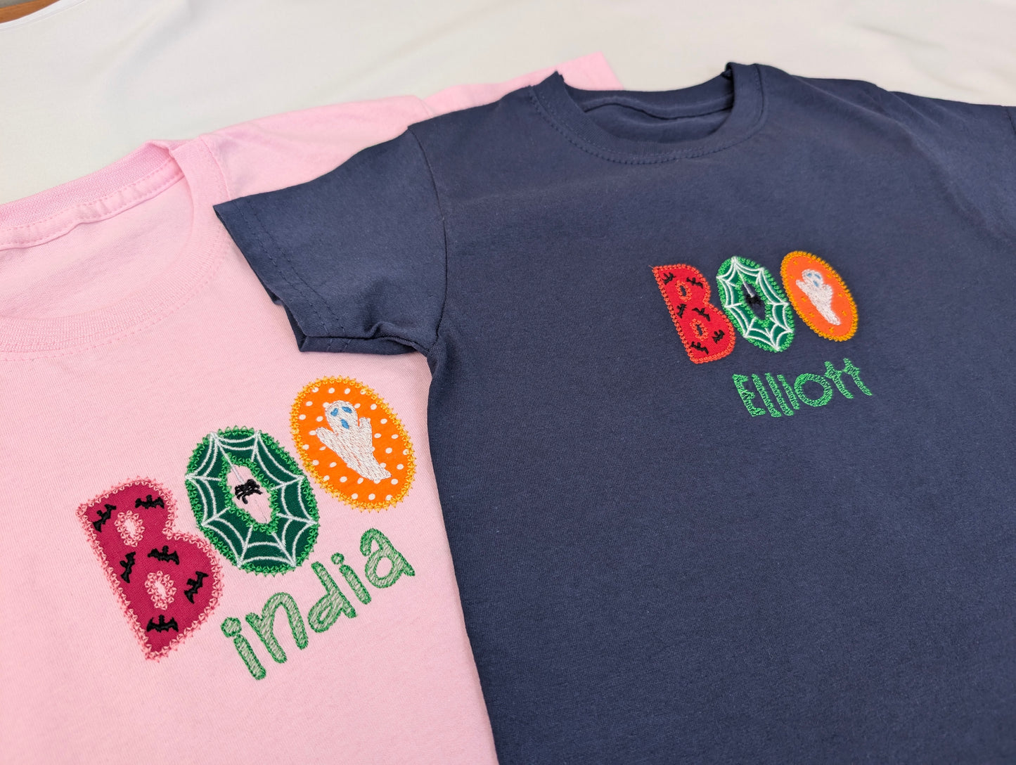 Personalised Spooky Halloween T-shirt - Boo Ghost, Bats & Spiders