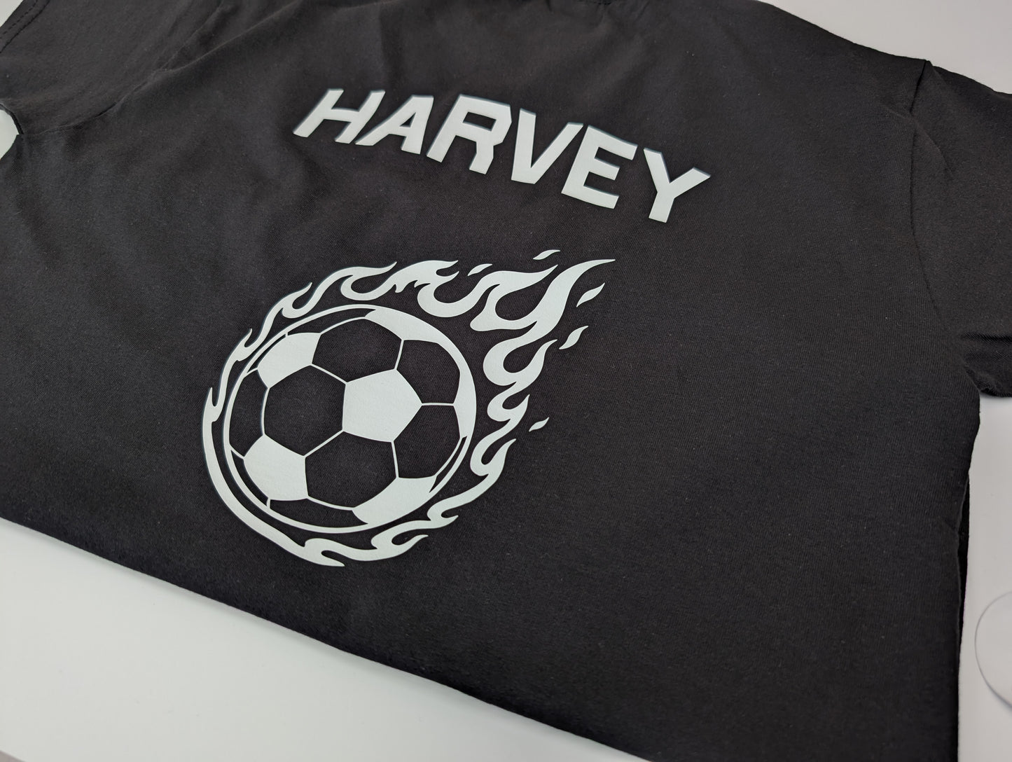 Personalised Flaming Football T-shirt