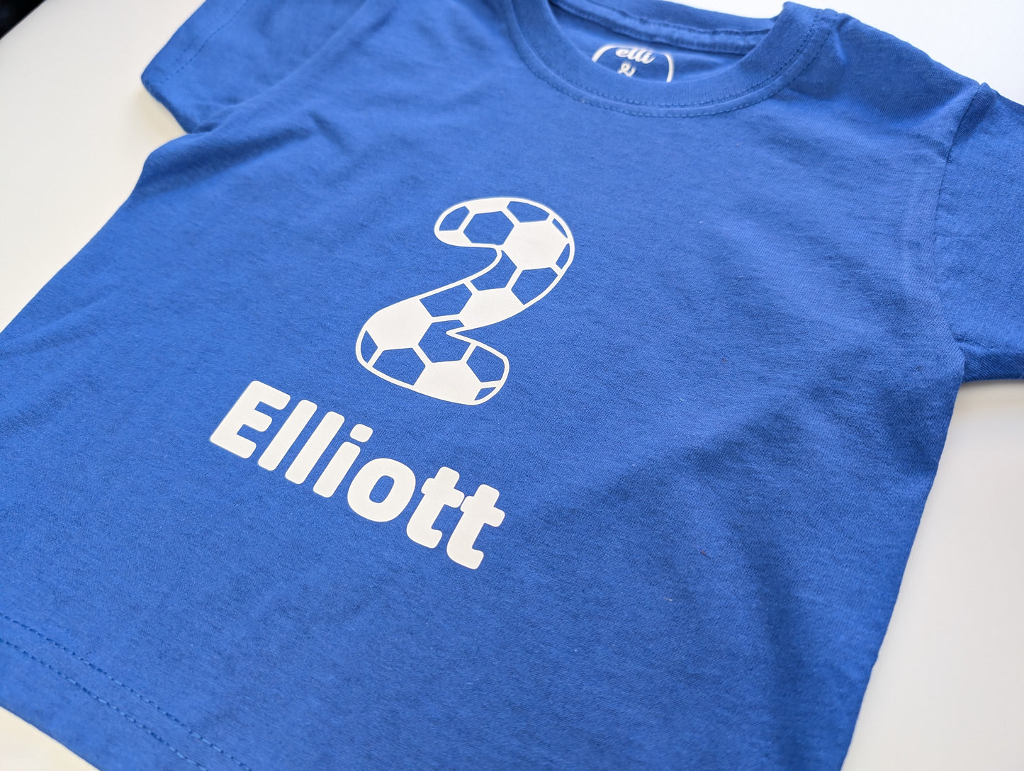 Personalised Kids’ Football T-Shirt – Custom Name & Number